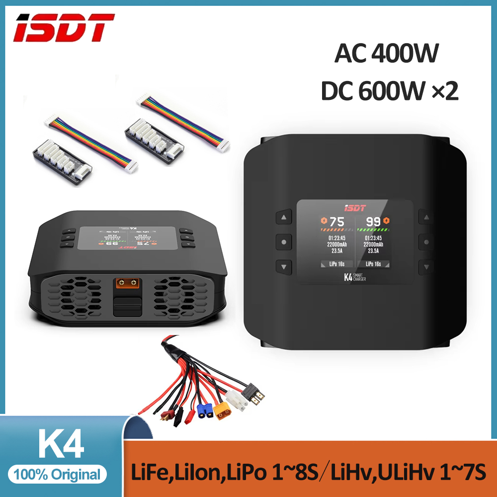 Isdt K4 Dual Lipo Charger - ISDT K4 1~8S リチウム電池スマート充電器 AC400W/DC600W*2 独立デュアルモード