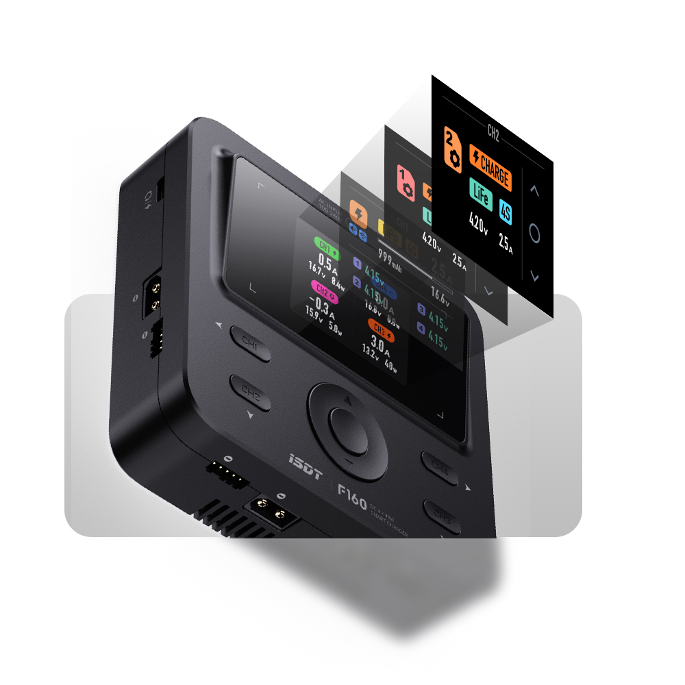 Toolkitrc M6Dac Smart Charger - ISDT F160 4CH AC クアッドチャンネルスマート充電器 2.4