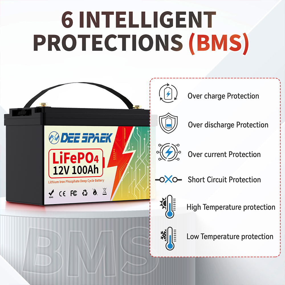 DEEPSPAEK 12V 100Ah Lifepo4バッテ - Lifepo4 12V 100Ah Bms Bluetooth のレビューと価格