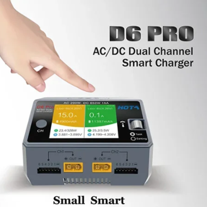 HOTA D6 Pro 200W AC 650W DC デュ - Hota D6 Pro Dual Lipo Charger のレビューと価格