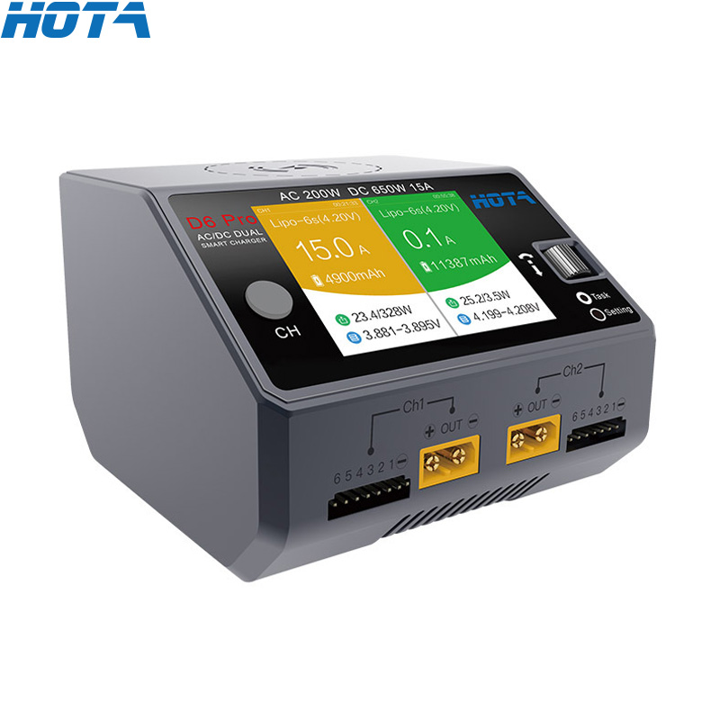 Hota-smartバッテリー充電器,rcドローン用クリップ - Hota D6 Pro Dual Lipo Charger のレビューと価格