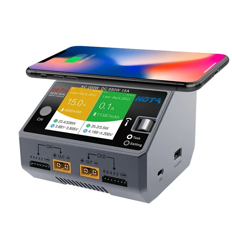 HOTA D6 Pro 650W デュアルチャンネルスマート - Hota D6 Pro Dual Lipo Charger のレビューと価格